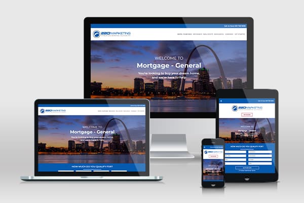 Different devices displaying mortgage websites