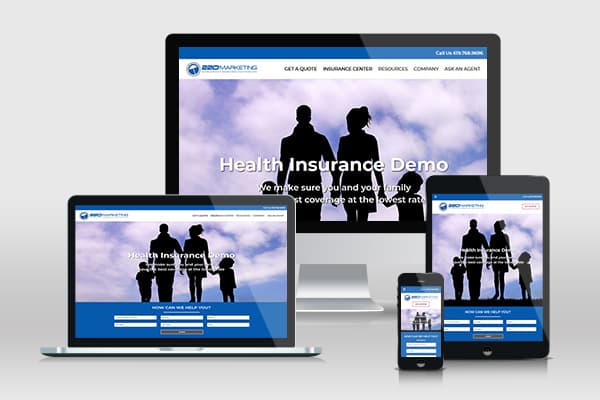 Health Insurance Demo displayed on different devices