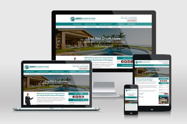 Different devices displaying real estate websites